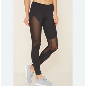Forever 21 black sheer mesh sexy stretch leggings active pants S